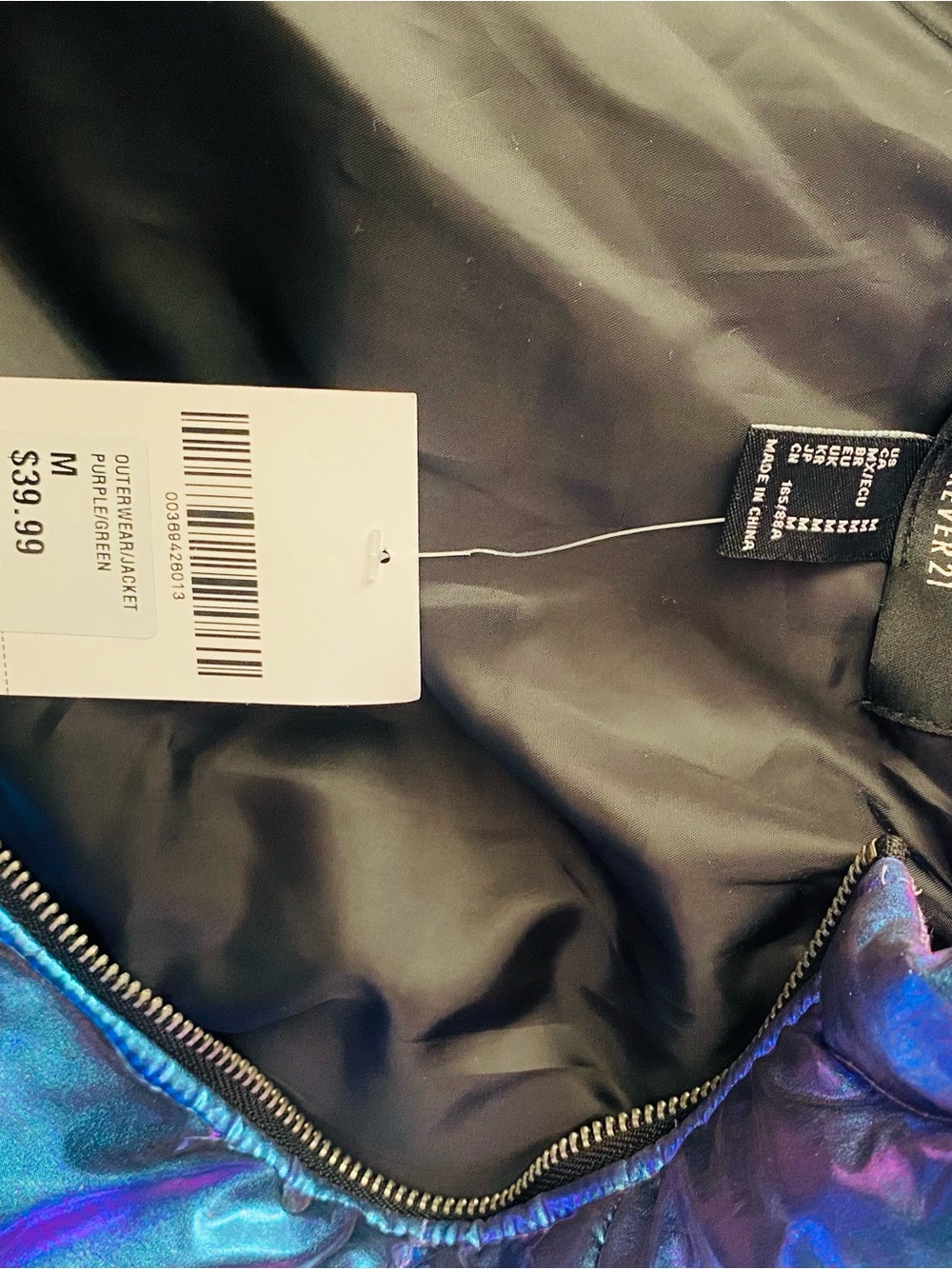 NWT Forever 21 Metallic Puffer Jacket - Picture 9 of 9